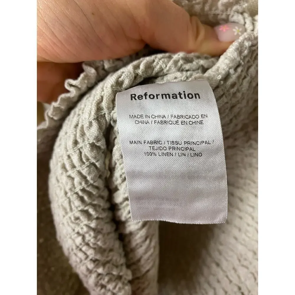 Reformation Scarlett Linen Cream Two Piece Set Size 8